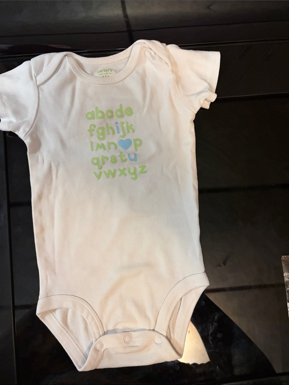 Carter's White Alphabet Short-Sleeve One-Piece